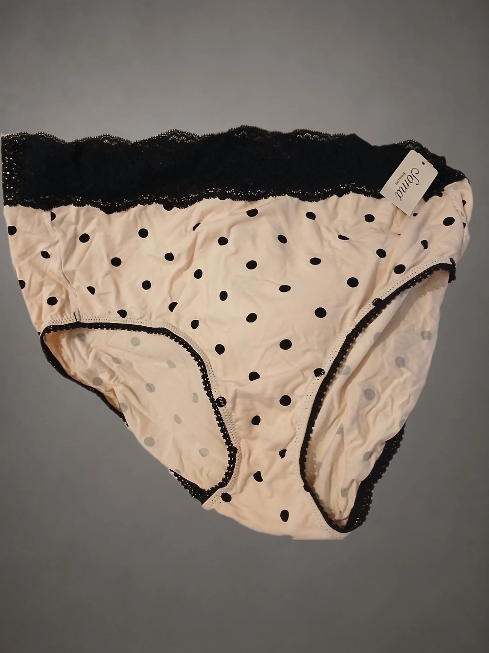 Soma Pink Bikini Brief with Black Polka Dots